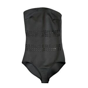 Clover Canyon Swimsuit One Piece Laser Cut Out Strapless Black Women's Size XS